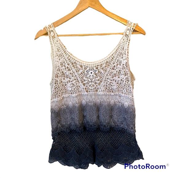 American Eagle Crochet Tank Top Womens Small Shirt Romantic Boho Coquette Fairy - Picture 3 of 4